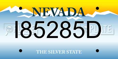 I85285D Nevada License Plate