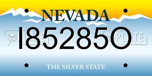 I85285O Nevada License Plate
