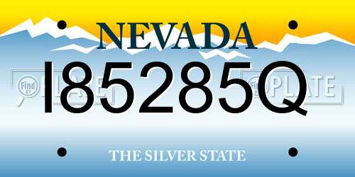 I85285Q Nevada License Plate