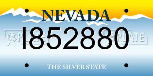I852880 Nevada License Plate