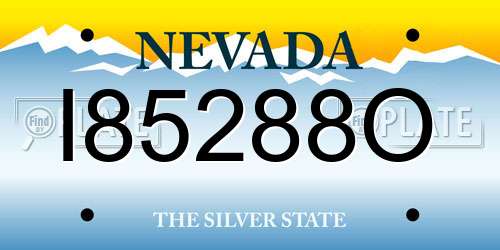 I85288O Nevada License Plate