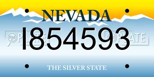 I854593 Nevada License Plate