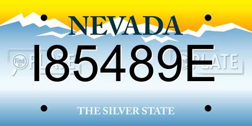 I85489E Nevada License Plate