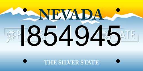 I854945 Nevada License Plate
