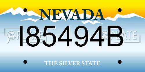 I85494B Nevada License Plate