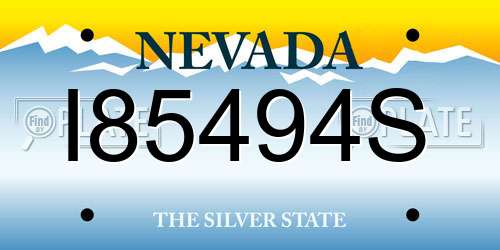 I85494S Nevada License Plate
