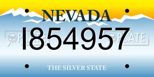 I854957 Nevada License Plate