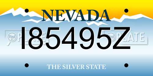 I85495Z Nevada License Plate