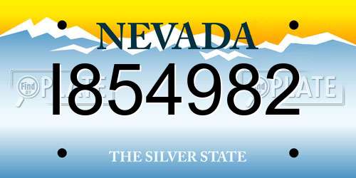 I854982 Nevada License Plate