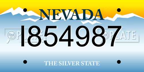 I854987 Nevada License Plate