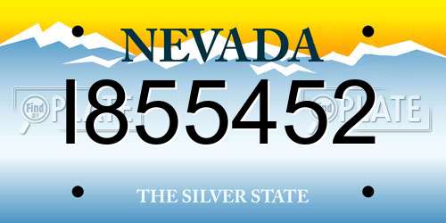 I855452 Nevada License Plate