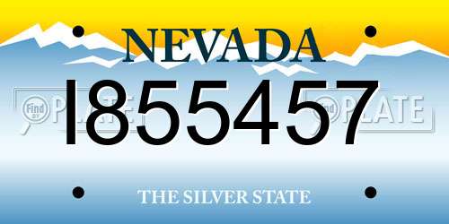 I855457 Nevada License Plate