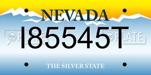 I85545T Nevada License Plate