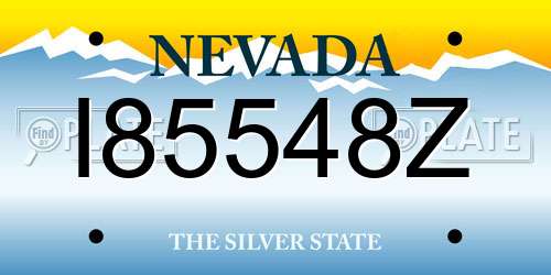 I85548Z Nevada License Plate