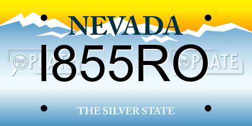 I855RO Nevada License Plate