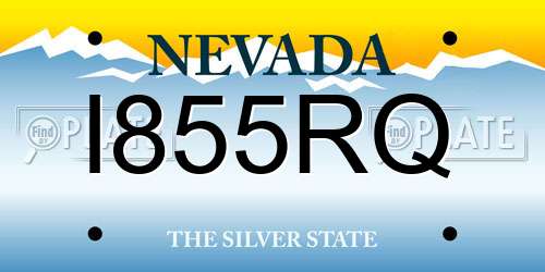 I855RQ Nevada License Plate