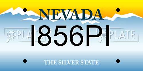 I856PI Nevada License Plate