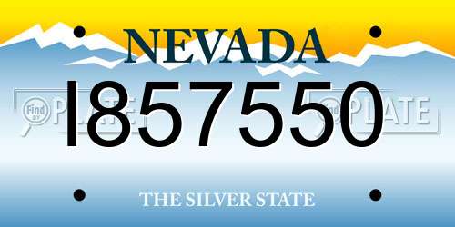 I857550 Nevada License Plate
