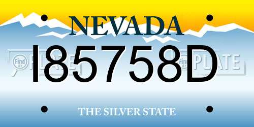 I85758D Nevada License Plate