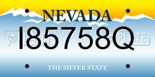 I85758Q Nevada License Plate