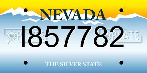 I857782 Nevada License Plate