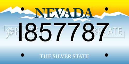 I857787 Nevada License Plate