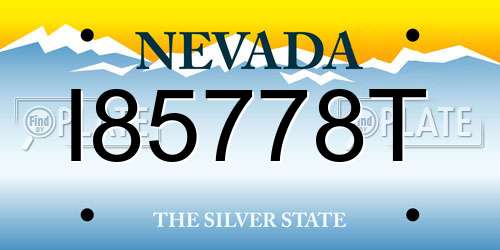 I85778T Nevada License Plate