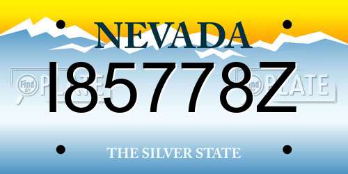 I85778Z Nevada License Plate