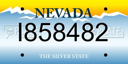 I858482 Nevada License Plate