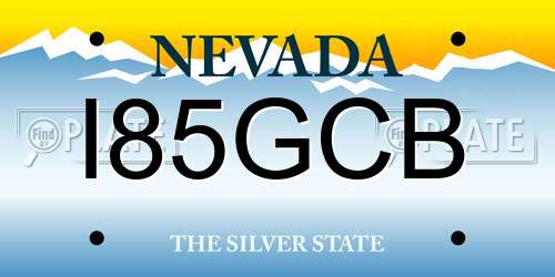 I85GCB Nevada License Plate