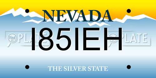 I85IEH Nevada License Plate