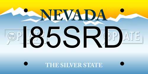 I85SRD Nevada License Plate