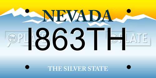 I863TH Nevada License Plate