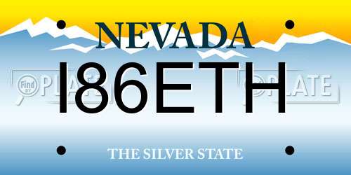 I86ETH Nevada License Plate