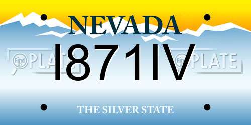 I871IV Nevada License Plate