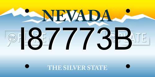 I87773B Nevada License Plate