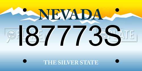 I87773S Nevada License Plate