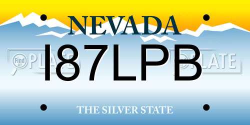 I87LPB Nevada License Plate