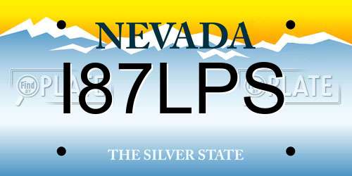 I87LPS Nevada License Plate