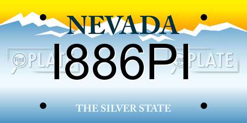 I886PI Nevada License Plate