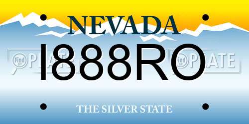 I888RO Nevada License Plate