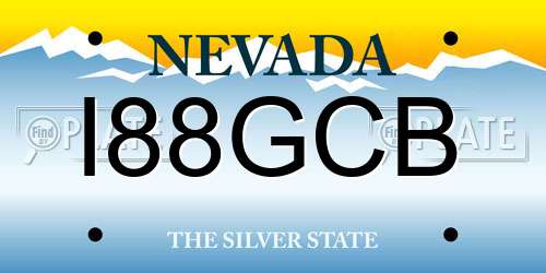 I88GCB Nevada License Plate