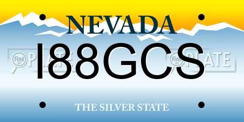 I88GCS Nevada License Plate