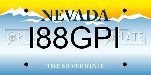 I88GPI Nevada License Plate