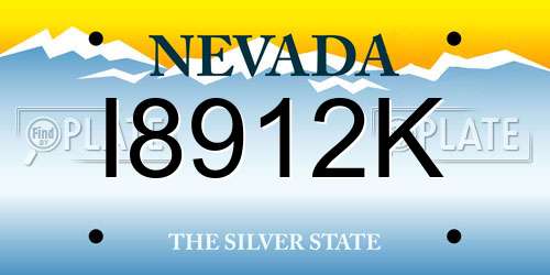 I8912K Nevada License Plate