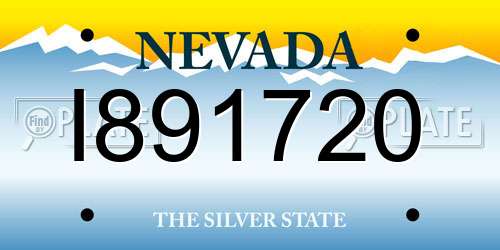 I891720 Nevada License Plate