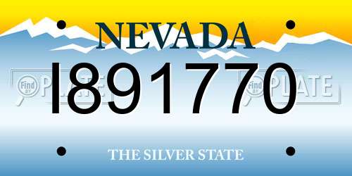 I891770 Nevada License Plate