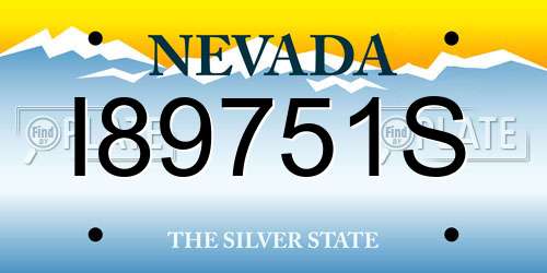 I89751S Nevada License Plate
