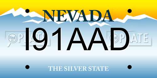 I91AAD Nevada License Plate