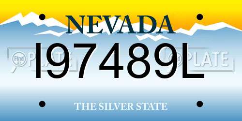 I97489L Nevada License Plate
